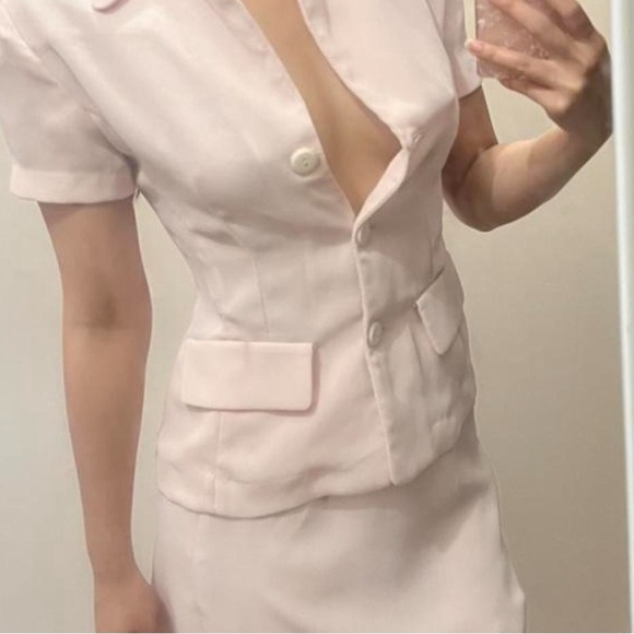 Baby Pink Sino Gusto Blazer Set - Picture 4 of 4